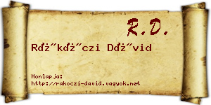 Rákóczi Dávid névjegykártya